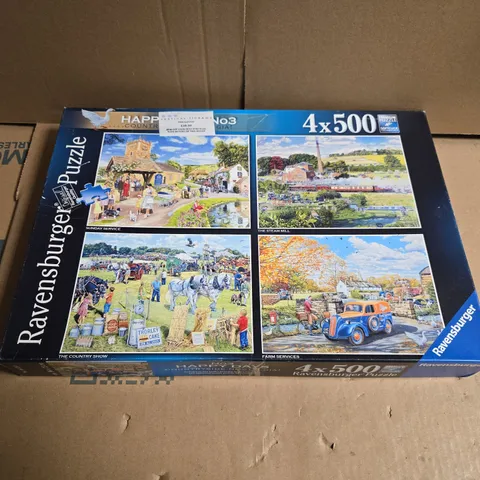 RAVENSBURGER 4X500-PIECE JIGSAW PUZZLE – NO.3 HAPPY DAYS COUNTRYSIDE