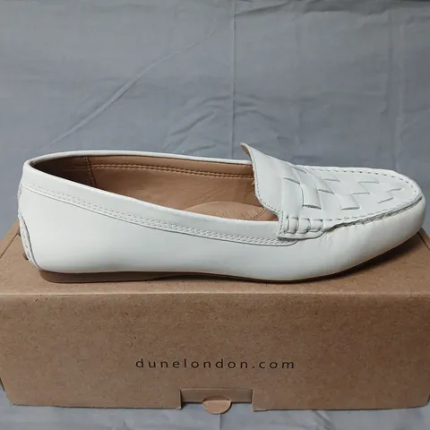 Dune London White Leather Woven Driving Loafer – UK 6 (EU 39) – Pair