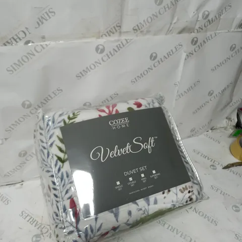 COZEE HOME COTTAGE FLORAL VELVETSOFT DUVET SET - SINGLE SIZE