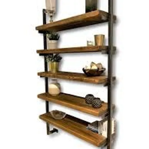 BOXED 76CM W METAL WALL MOUNTED SHELVING UNIT (1 BOX)