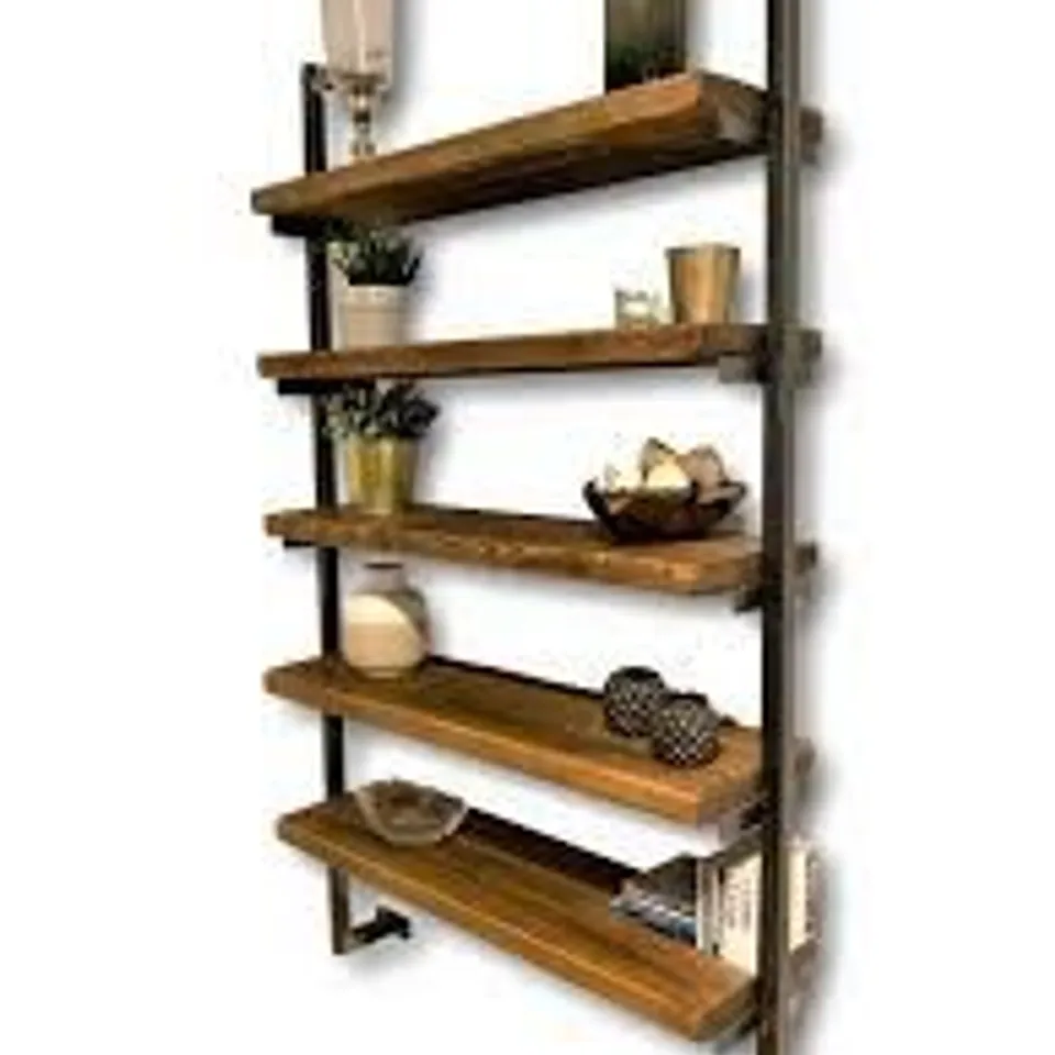 BOXED 76CM W METAL WALL MOUNTED SHELVING UNIT (1 BOX)