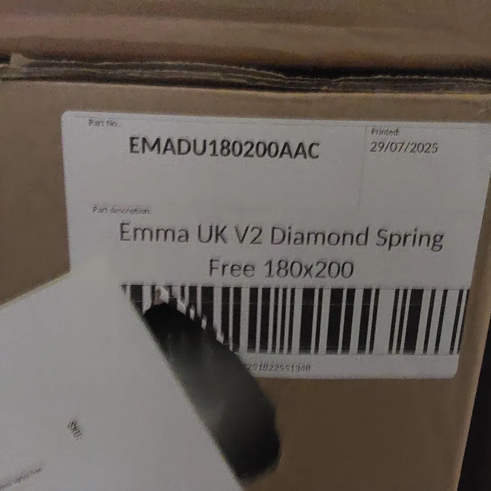 BRAND NEW BOXED EMMA UK V2 DIAMOND SPRING FREE 180 x 200CM SUPER KING MATTRESS 