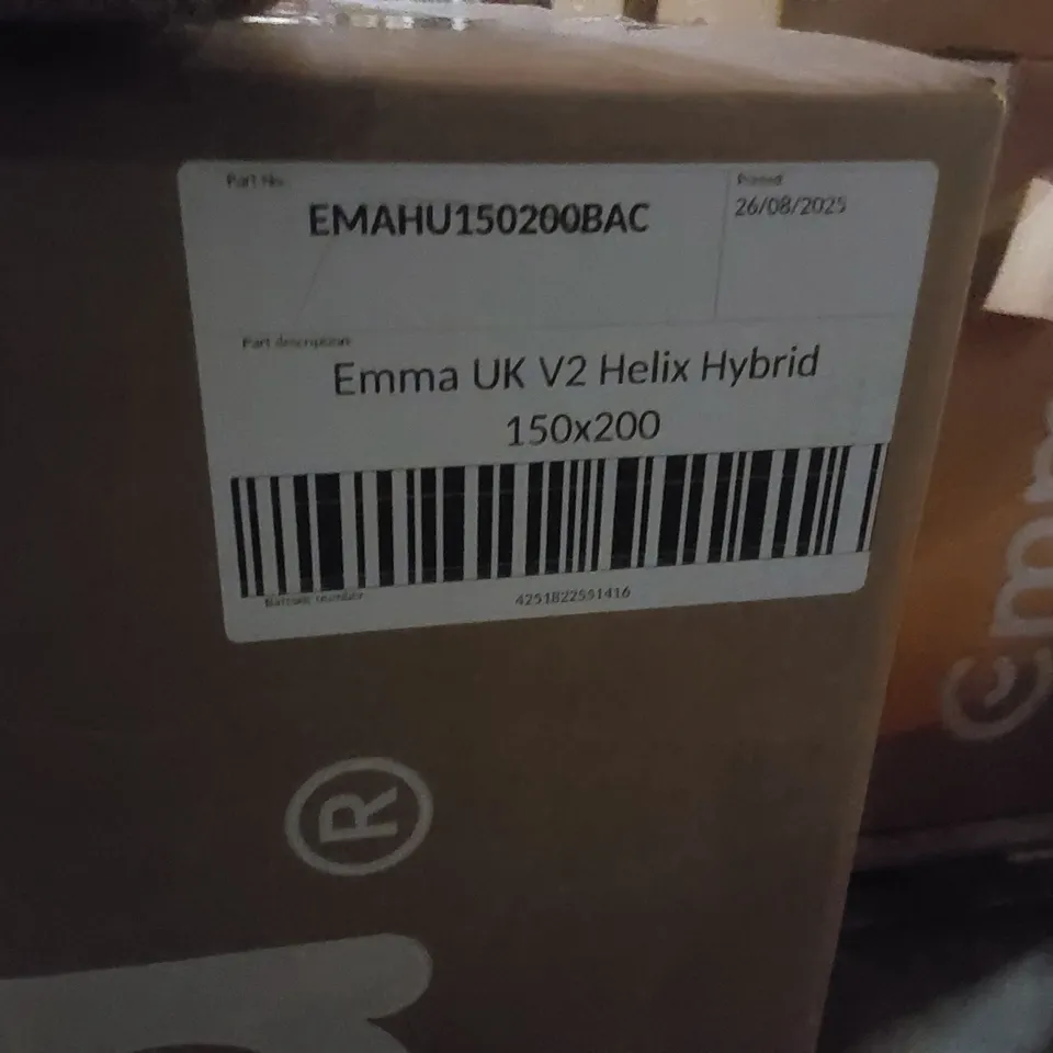 BRAND NEW BOXED EMMA UK V2 HELIX HYBRID 150 x 200 KING SIZE MATTRESS