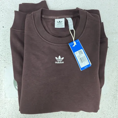 ADIDAS ESSENTIALS LONG SLEEVE JUMPER IN BROWN SIZE MEDIUM