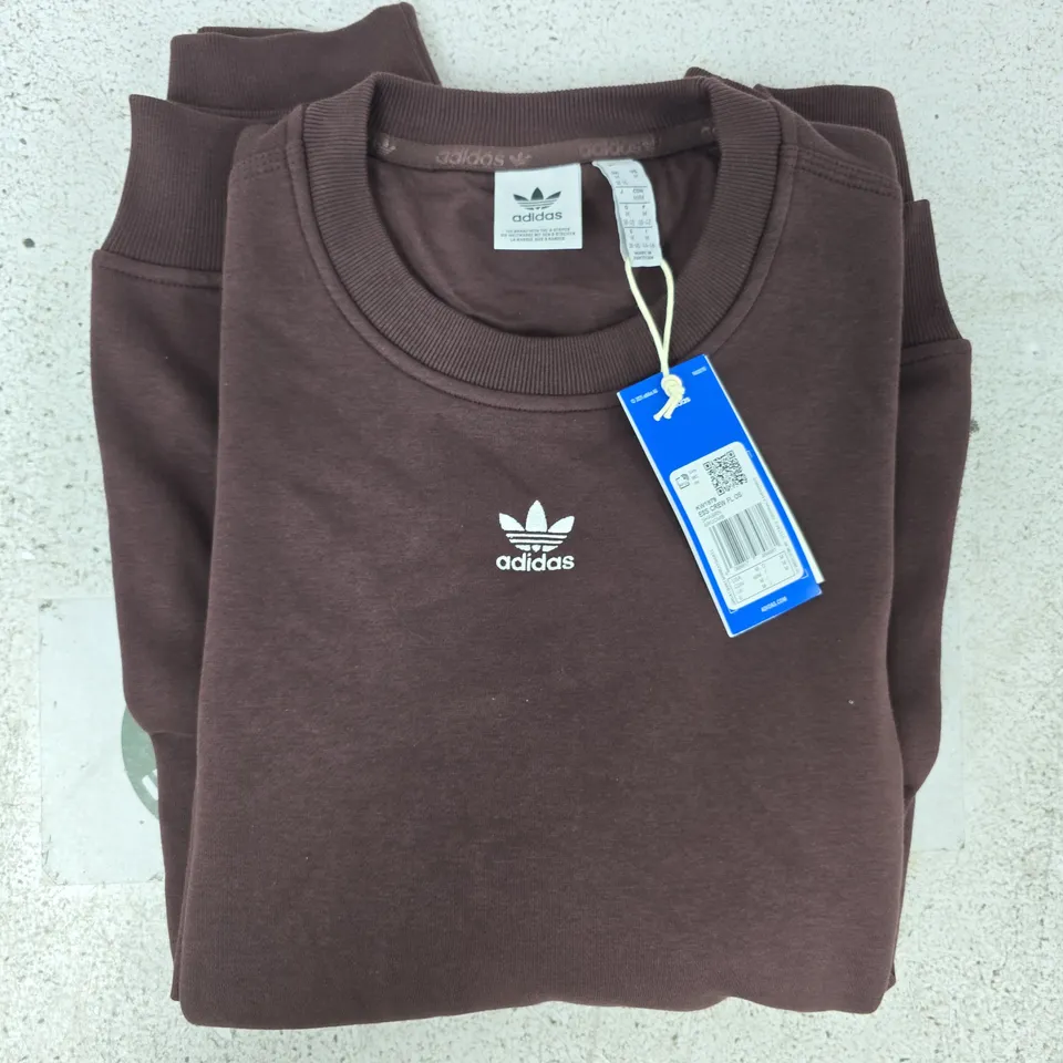 ADIDAS ESSENTIALS LONG SLEEVE JUMPER IN BROWN SIZE MEDIUM
