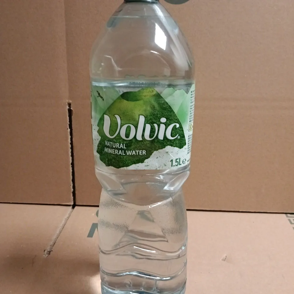 VOLVIC NATURAL MINERAL WATER 1.5L PLASTIC BOTTLE - x6