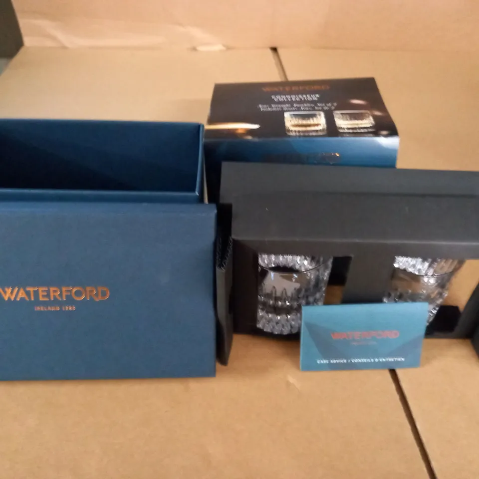 BOXED SET OF 2 WATERFORD ARAS STRAIGHT TUMBLERS