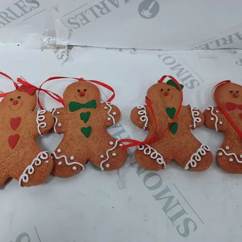 SET OF 4 GINGERBREAD ORNAMENTS