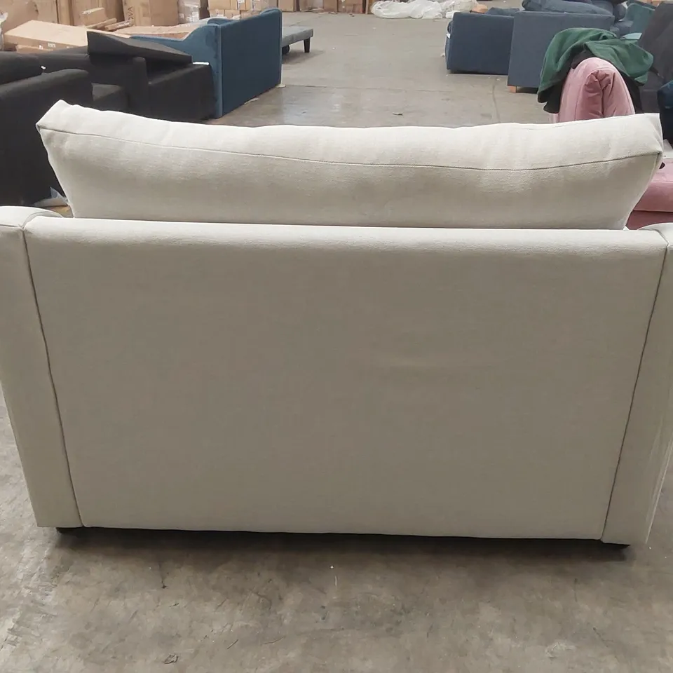 QUALITY DESIGNER LIGHT GREY FABRIC 2 SEATER SOFA