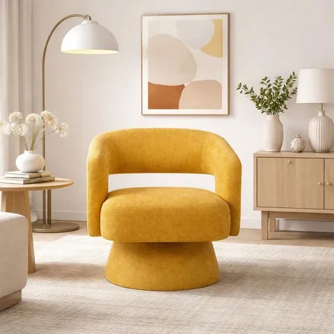 BOXED ORLA ACCENT CHAIR - OCHRE