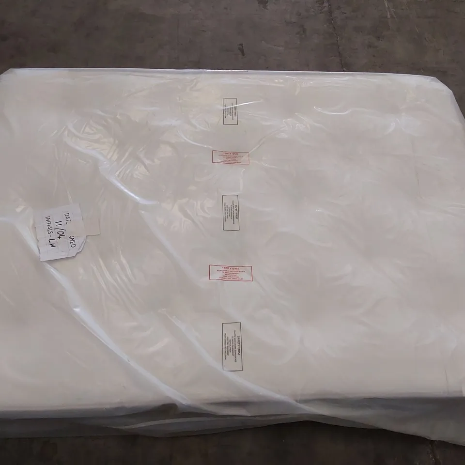 QUALITY BAGGED 10" ASPIRE COOL TUFFED 2 LAYER QUAD COMFORT CORE - GREY TICK WAVY BORDER DOUBLE MATTRESS 