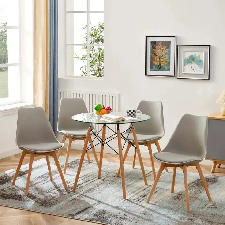 BOXED SET OF 6 EILISH UPHOLSTERED DINING CHAIR - GREY (1 BOX)