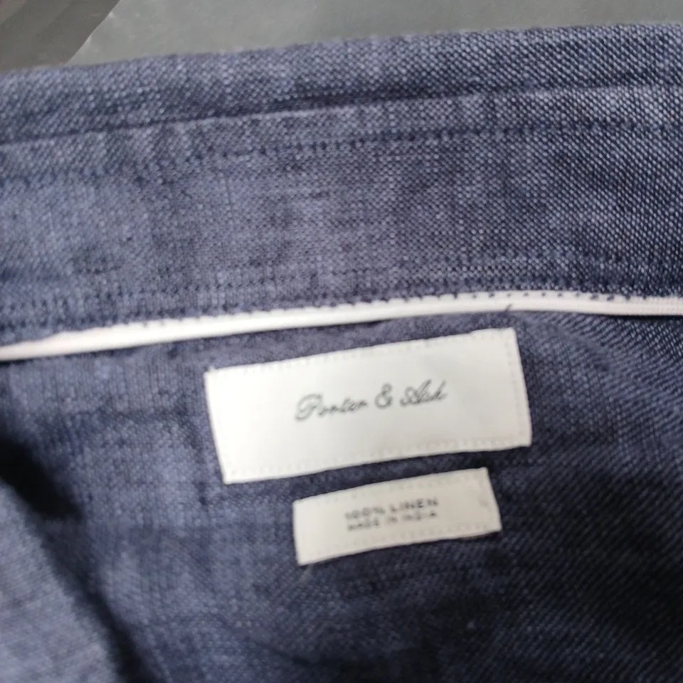 PORTER & ASH DENIM SHIRT – SHORT SLEEVE, BLUE - EUR XL