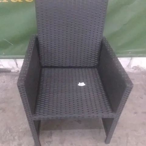 RATTAN EFFECT GARDEN CHAIR BLACK
