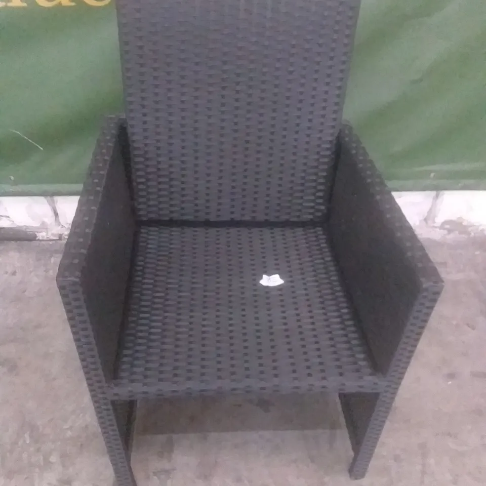 RATTAN EFFECT GARDEN CHAIR BLACK