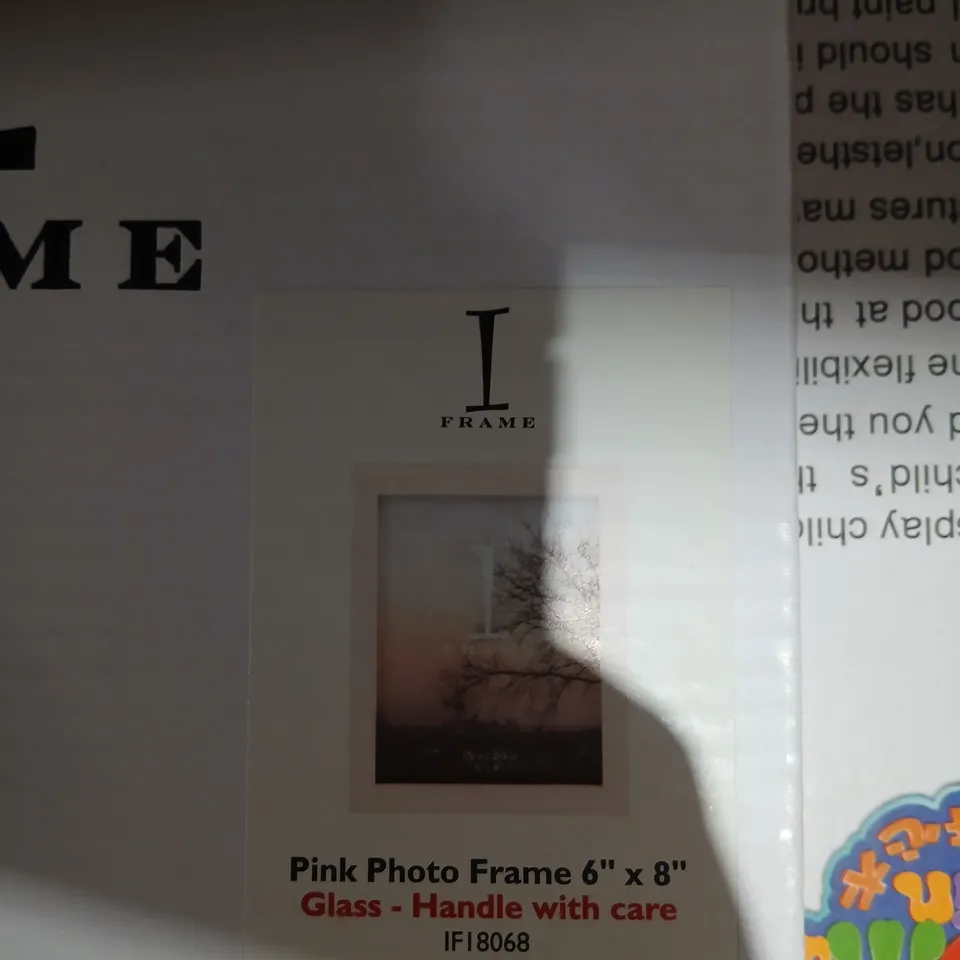 SIX I FRAME PINK PHOTO FRAME 6" X 8" – GLASS – HANDLE WITH CARE (IFI8068)