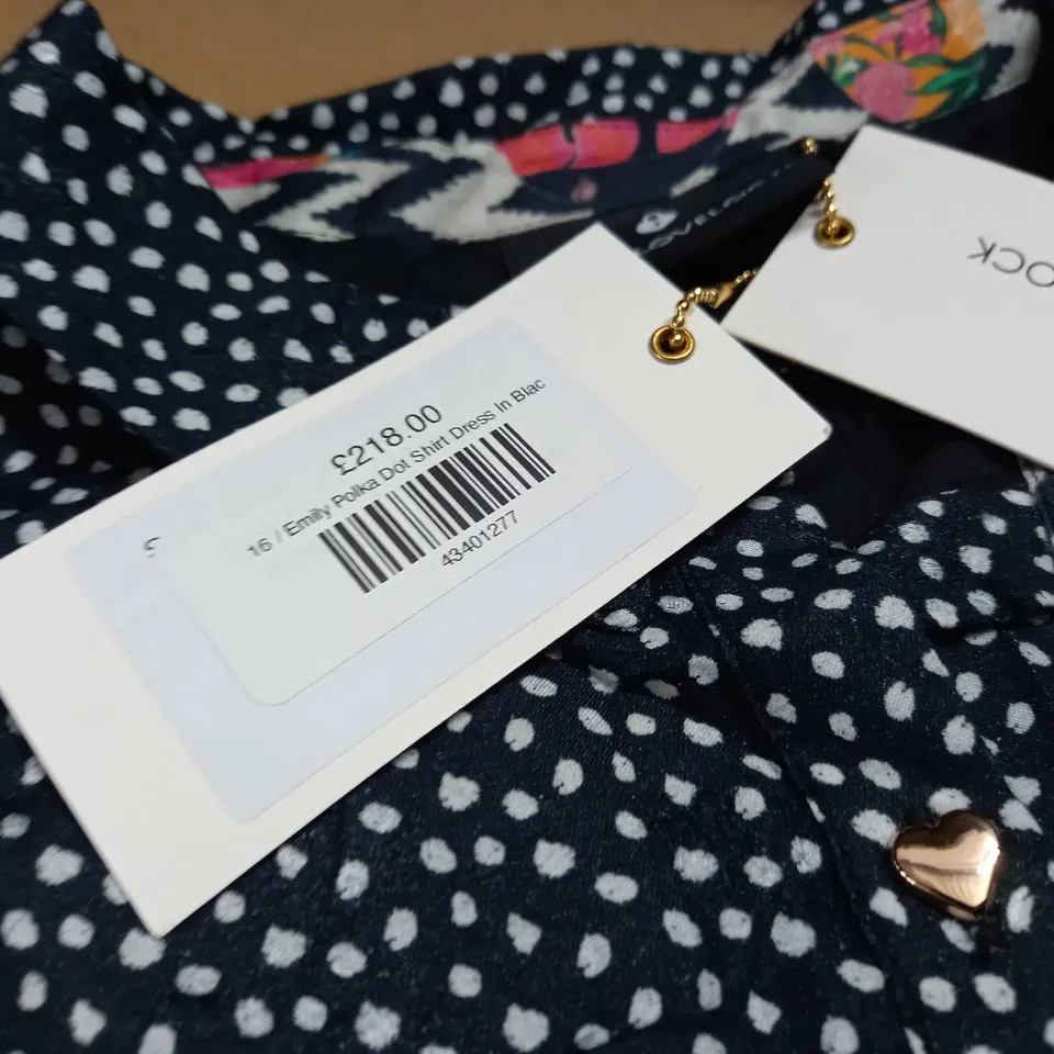 EMILY LOVELOCK POLKA DOT SHIRT DRESS - 16