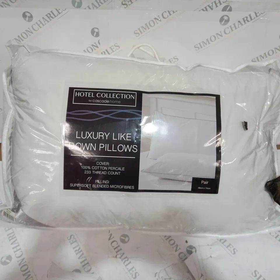 PACKAGED HOTEL COLLECTION LUXURY LIKE DOWN PILLOW PAIR