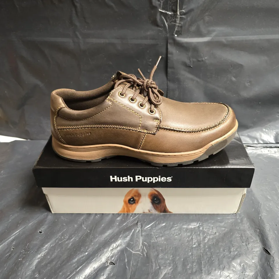 HUSH PUPPIES TUCKER BROWN MEN'S SHOES UK 9 - BOXED