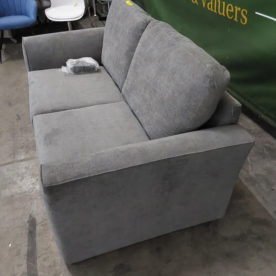 BELVIDERE 2-SEATER FOLD OUT SOFA BED UPHOLSTERED IN GREY FABRIC 