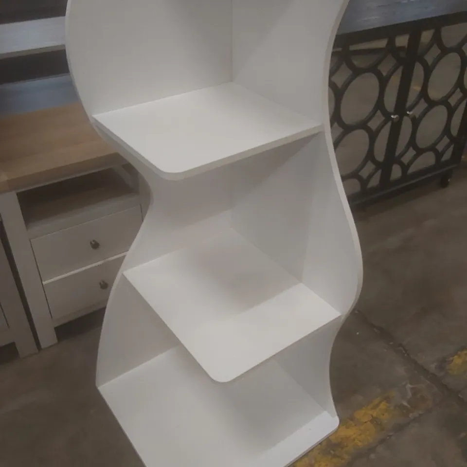 DESIGNER BRANDIA CORNER BOOKCASE - WHITE