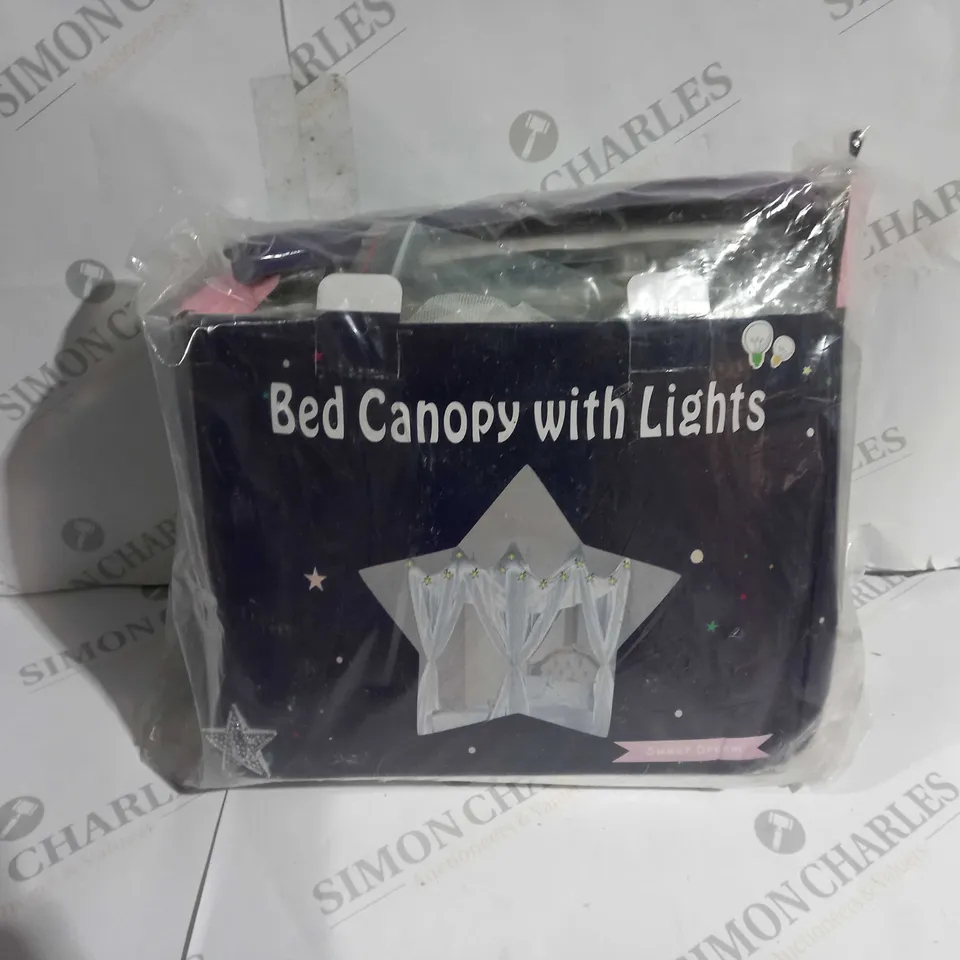 BOXED BED CANOPY WITH LIGHTS
