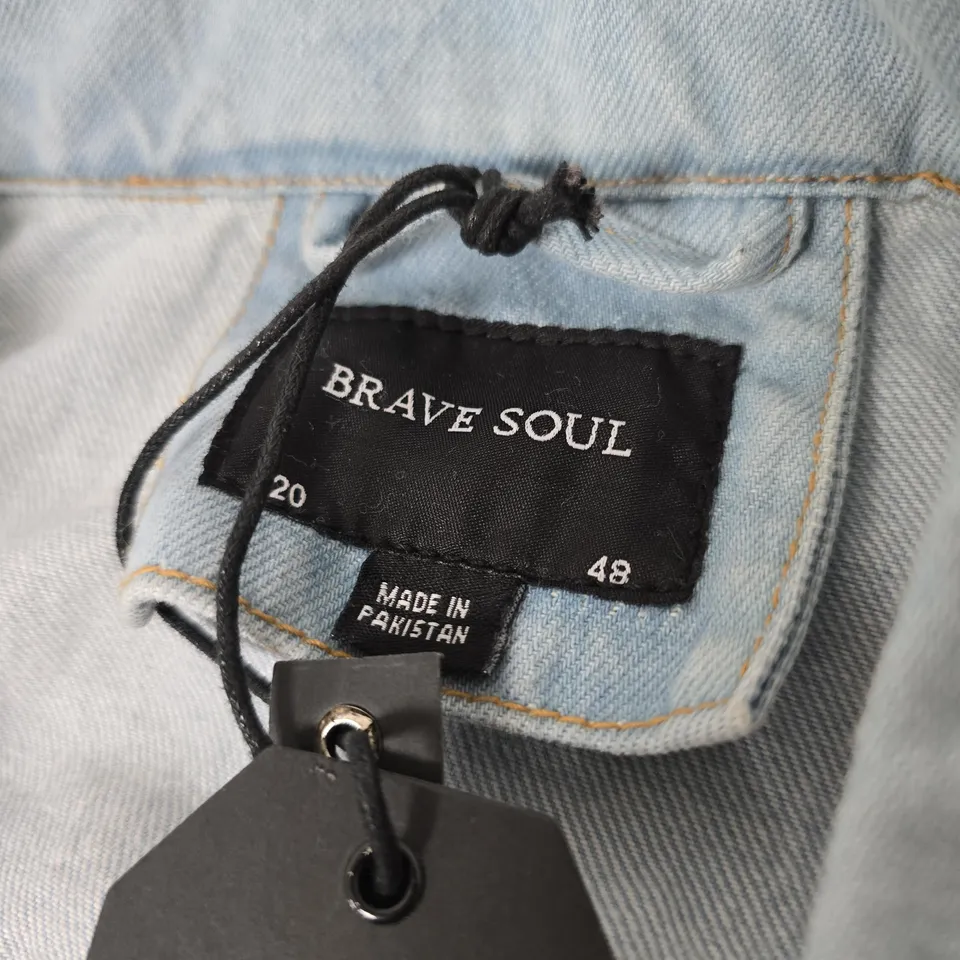BRAVE SOUL DENIM JACKET – LIGHT WASH, UK 20 (WOMAN) – MADE IN PAKISTAN