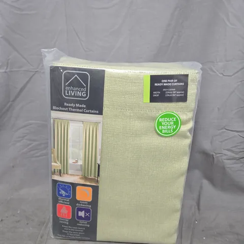 ENHANCED LIVING READY MADE BLOCKOUT THERMAL CURTAINS – ONE PAIR
