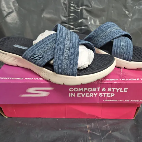 SKECHERS GO WALK FLEX SANDALS NAVY SIZE 5