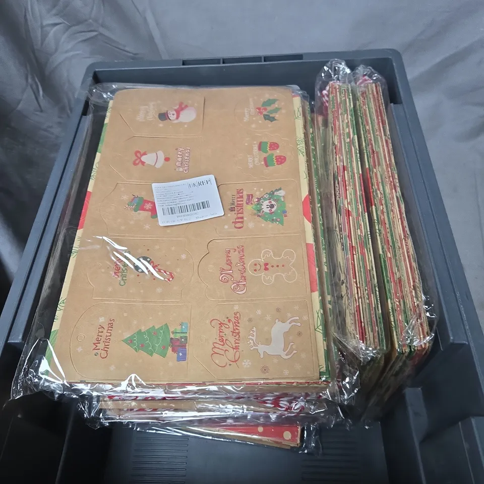 BOX OF APPROXIMATELY 10 PACKS OF ASSORTED CHRISTMAS GIFT TAGS 