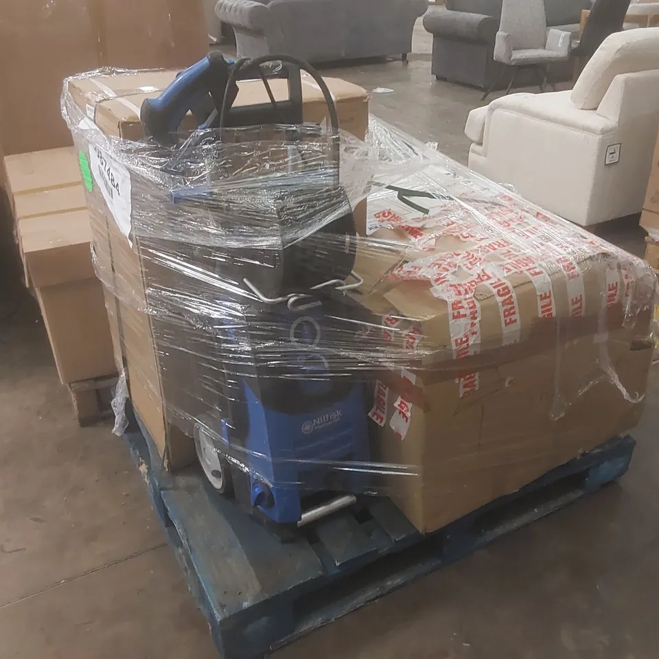 PALLET OF APPROXIMATELY 4 UNPROCESSED RAW RETURN HOUSEHOLD AND ELECTRICAL GOODS TO INCLUDE;