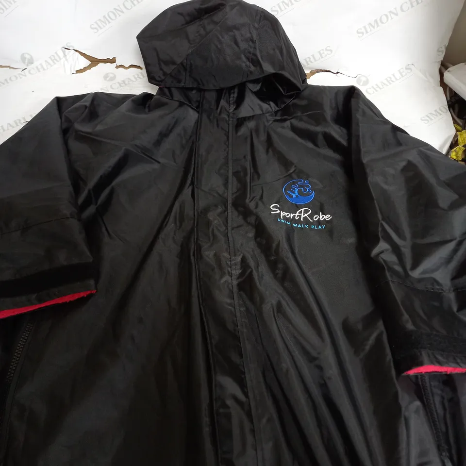 SPORT ROBE SWIM WALK PLAY BLACK COAT - LARGE