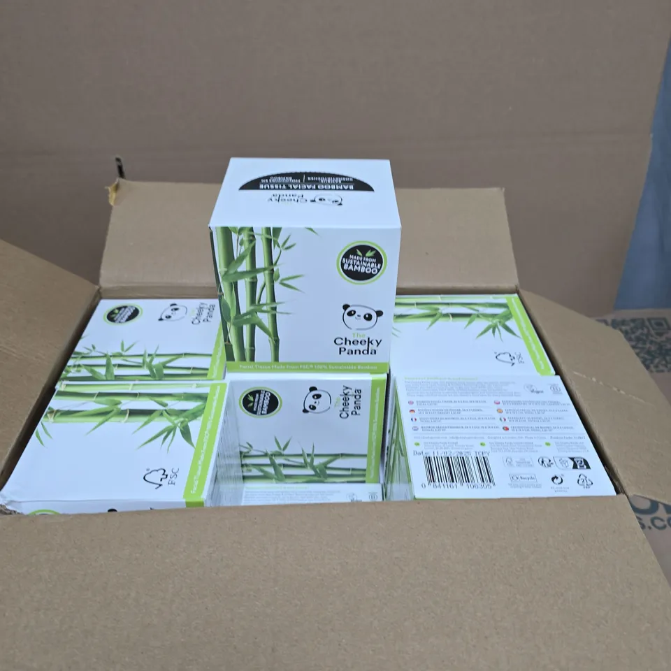 THE CHEEKY PANDA BAMBOO FACIAL TISSUE – 12 BOXES, 3-PLY, 56 SHEETS EACH