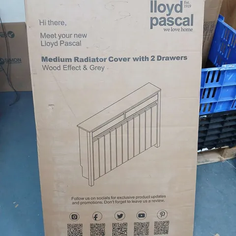 BOXED LLOYD PASCAL LINLEY MEDIUM RADIATOR COVER IN WOOD EFFECT - COLLECTION ONLY