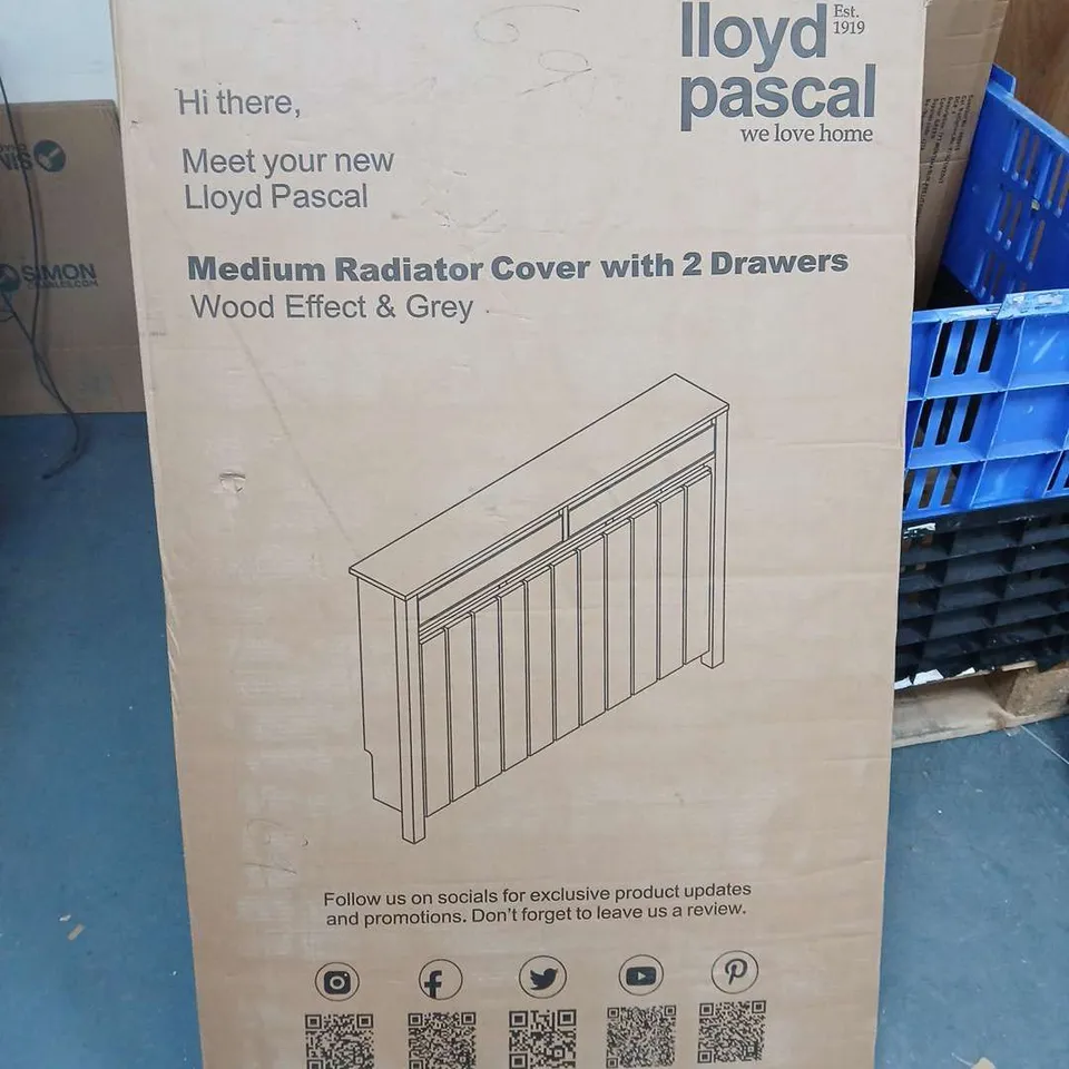 BOXED LLOYD PASCAL LINLEY MEDIUM RADIATOR COVER IN WOOD EFFECT - COLLECTION ONLY RRP £169.99