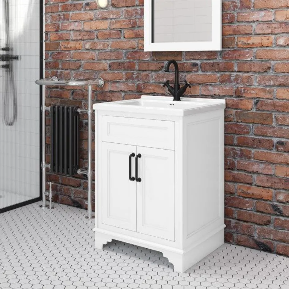 BOXED CAMDEN 60CM VANITY UNIT-MATT WHITE 66CM X 55CM X 86CM