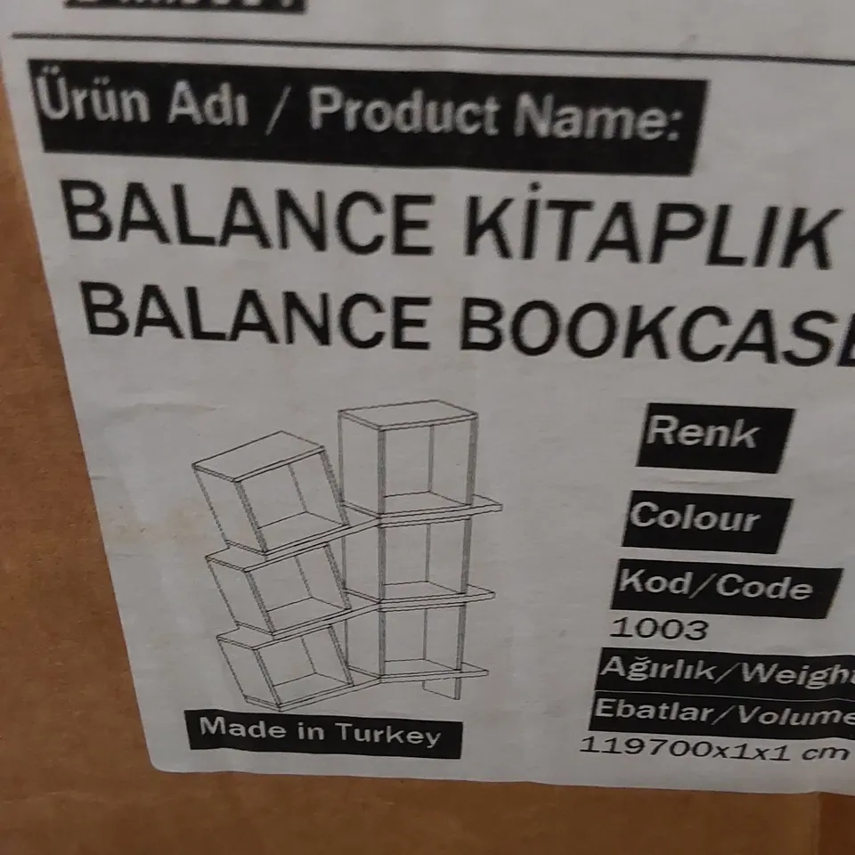 BRAND NEW BOXED BALANCE BOOKCASE - WHITE/ANTHRACITE 