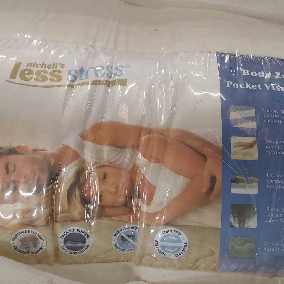 QUALITY BAGGED & ROLLED NICHELIS BODY ZONE POCKET VISCO 1800 KINGSIZE 5' MATTRESS 
