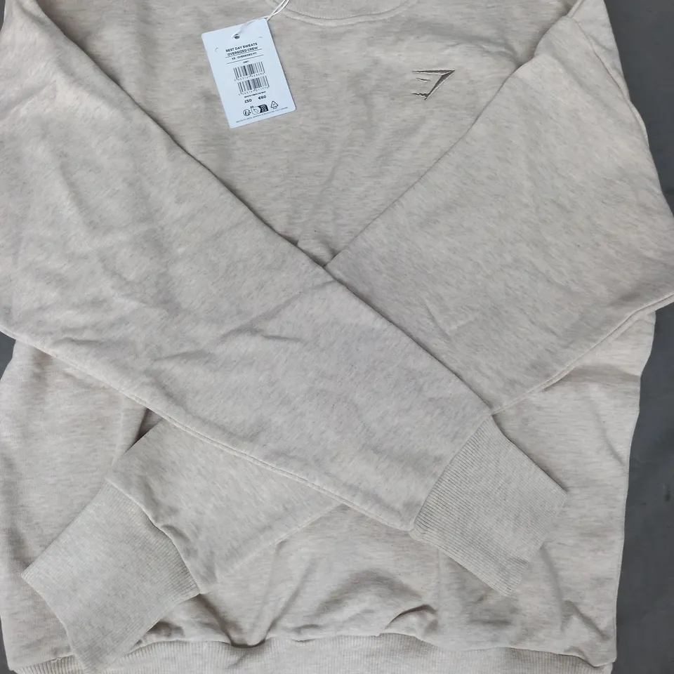 GYMSHARK REST DAY SWEATER IN BEIGE SIZE XS