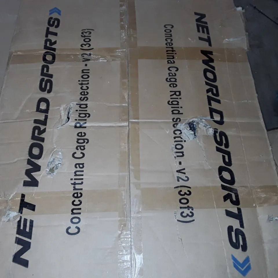  ASSORTED EXERCISE AND SPORTING GOODS PARTS TO INCLUDE TRAMPOLINE AND CONCERTINA CAGE PARTS