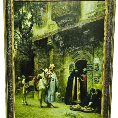 "A CAIRO STREET"  1878 OIL PAINTING