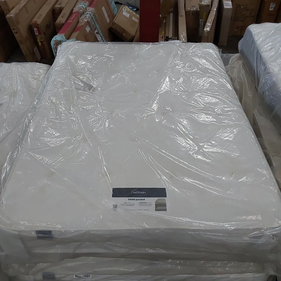 BAGGED SILENTNIGHT 4FT6 DOUBLE SIZED 1000 POCKET MATTRESS