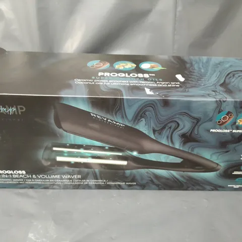 BOXED REVAMP PROGLOSS 2-N-1 BEACH & VOLUME CERAMIC WAVER WV-3000-EU