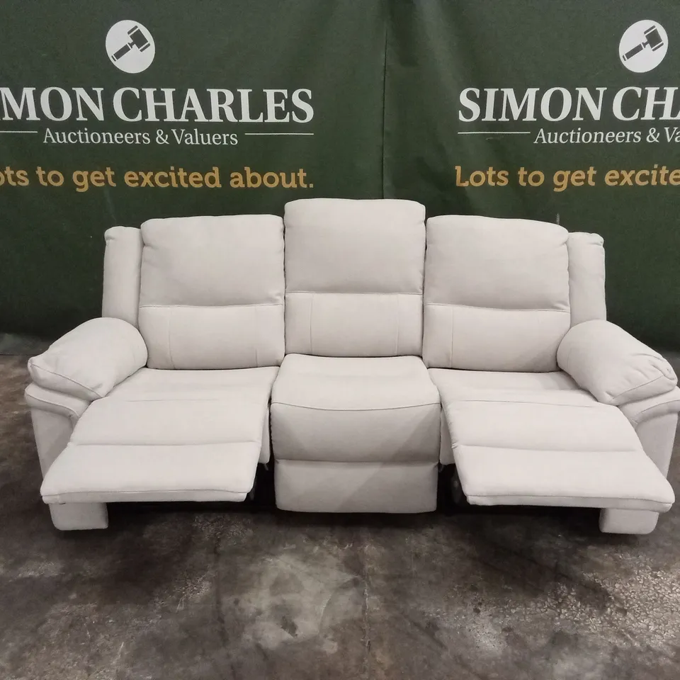 ALBION CHENILLE 3 SEATER HIGH BACK MANUAL RECLINER SOFA RRP £679