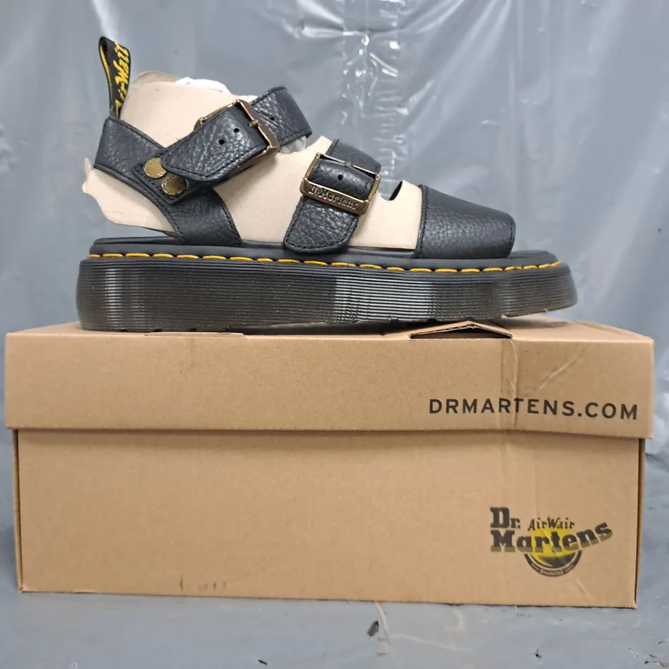 BOXED PAIR OF DR MARTENS GRYPHON QUAD SANDALS IN BLACK SIZE UK 6