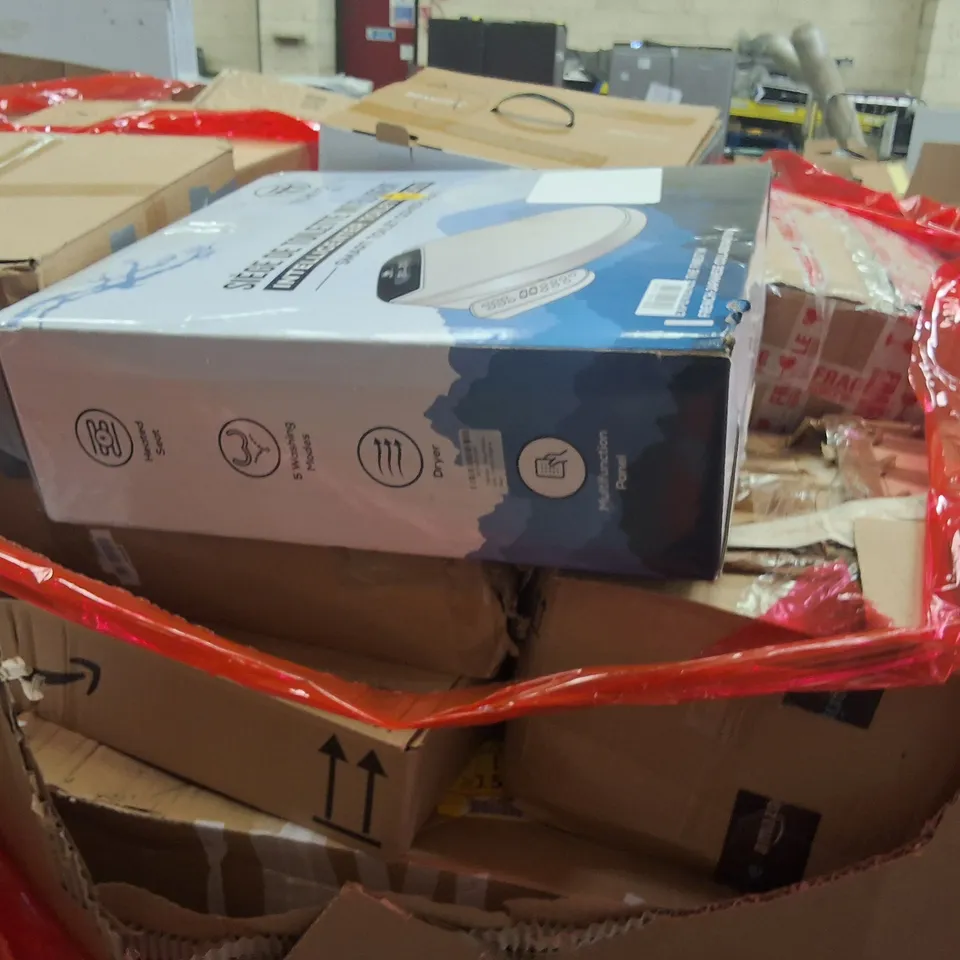 PALLET OF ASSORTED HOUSEHOLD GOODS AND PRODUCTS TO INCLUDE;SMART TOILET SEAT COVER,RICE COOKER,CEILING LIGHT