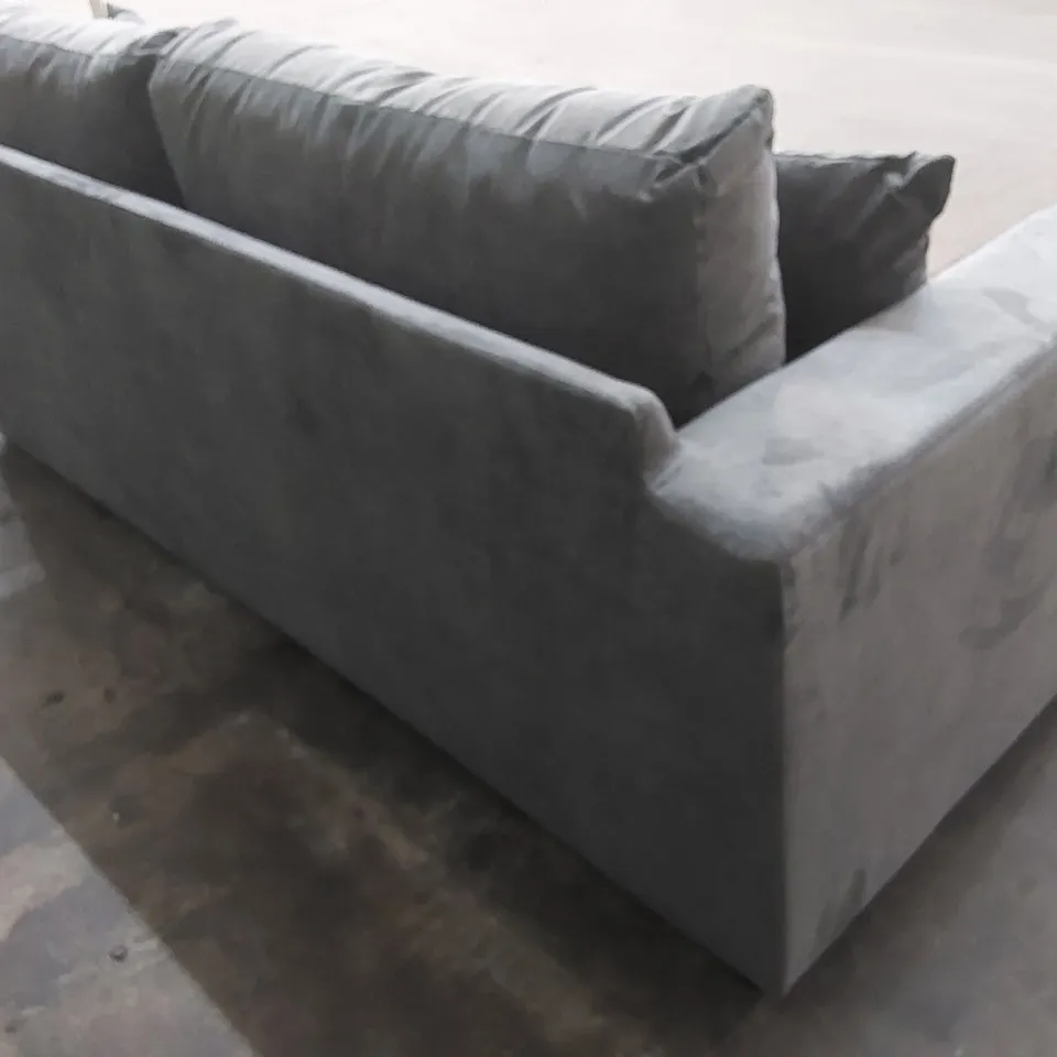 DESIGNER VALENCIA FABRIC 3 SEATER SOFA - GREY