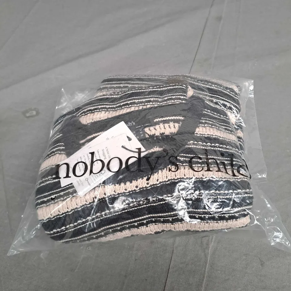 SEALED NOBODYS CHILD TEXTURED KNITTED STRIPE RACER MIDI DRESS STRIPE - UK MEDIUM