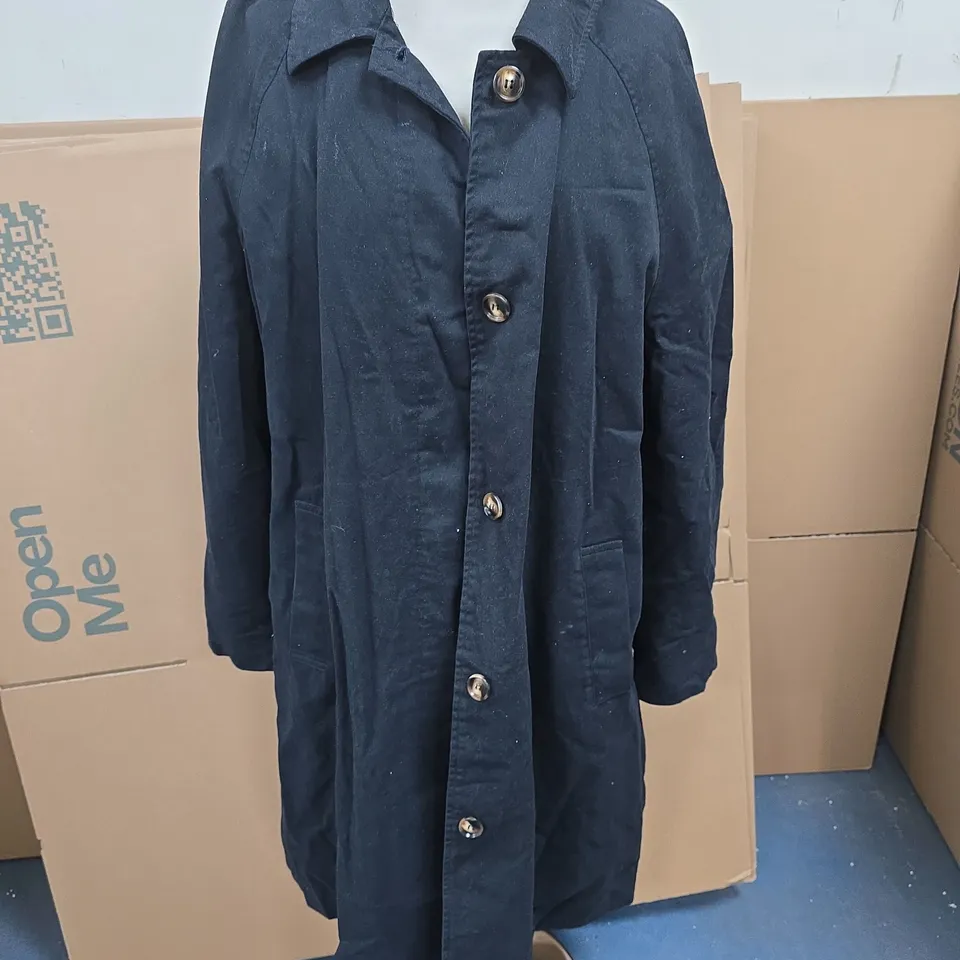 BONPRIX BLACK WOMEN'S COAT – UK 14 (EUR 40) LONGLINE