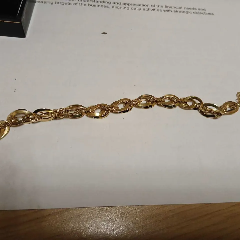 GOLD 9CT ITALIAN GOLD POLISHED & DIAMOND CUT BRACELET 4.6G